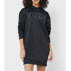 Nike Air Women's large Black Polyknit Dress hoodie Loose Fit Pockets